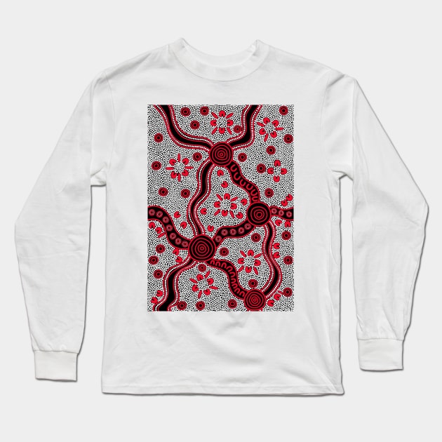 Aboriginal Art - Highlands Long Sleeve T-Shirt by hogartharts